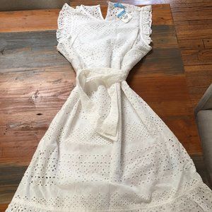 J. McLaughlin White Zita Eyelet Dress - Size Small